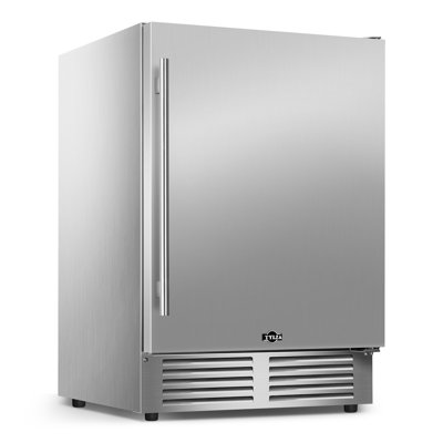 Réfrigérateur d'extérieur 24 pouces de largeur, réfrigérateur à boissons en acier inoxydable de 176 canettes pour sous le comptoir encastré ou autoportant, pour la maison et le patio, résistant à l'eau, refroidissement rapide, faible bruit, 37 à 65 ° F