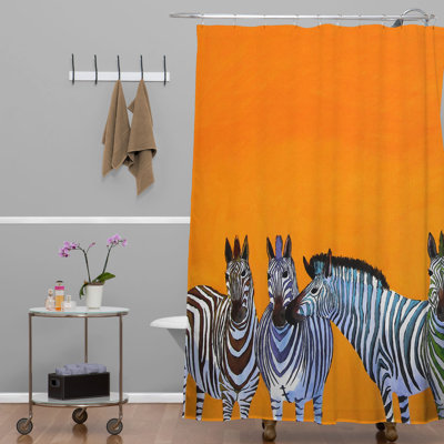 Rideau de douche simple à rayures zèbres