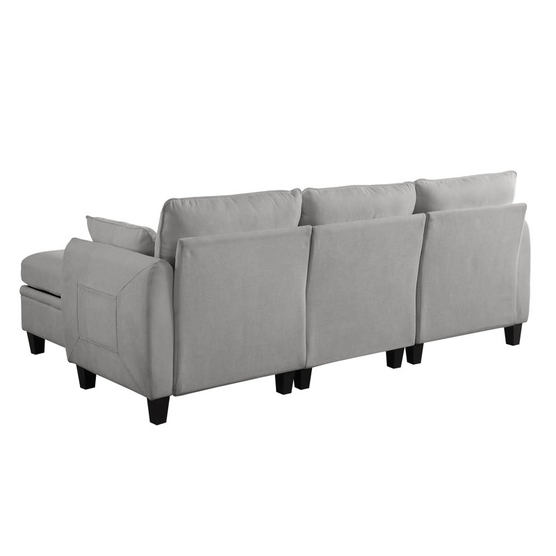 Canapé modulaire en chenille 85 pouces GRIS 85 po, canapé en forme de L avec repose-pieds avec rangement, combinaison pour le salon