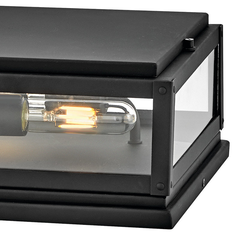 Max Pier Mount Outdoor Lantern, Black, No