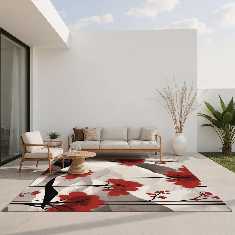 Tapis intérieur et extérieur Moonlit Branch, Rectangle 5 pi x 7 pi