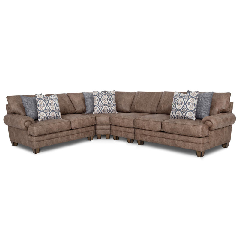 Canapé modulaire 4 pièces, Polyester noisette