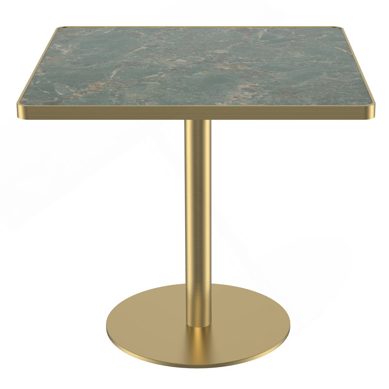 Table carrée bistro moderne tulipe 31,5 pouces avec plateau en faux marbre, facile à assembler, structure en métal robuste