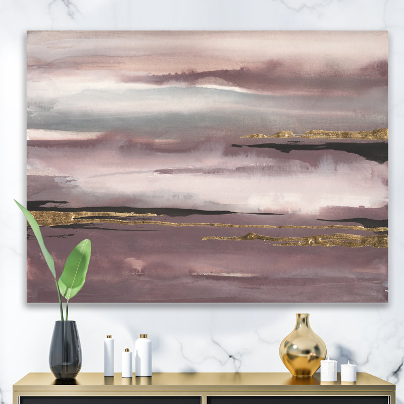 Peinture abstraite abstraite mauve Glam Storm - Glam Storm IV, H 36 po x l 46 po x P 1,5 po