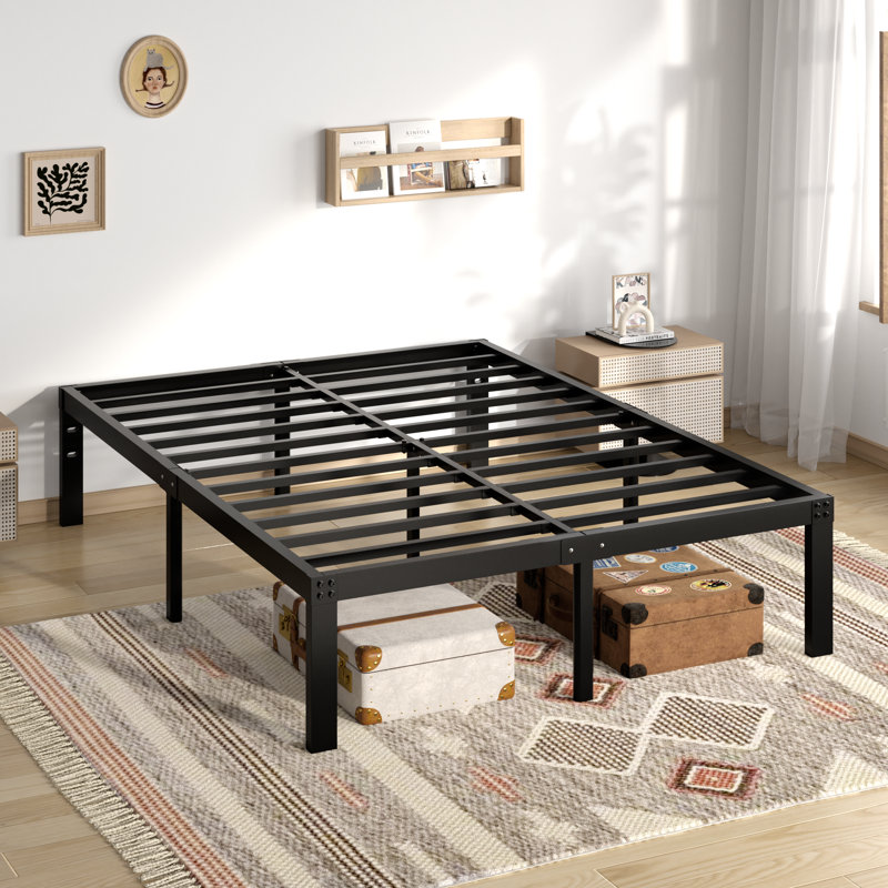 Queen Size Bed Frame, Metal Platform Bed Frame, Mattress Foundation with Underbed Storage, 3000 LBS Heavy Duty Steel Slats Support, Noise Free, No Box Spring Needed, Easy Assembly