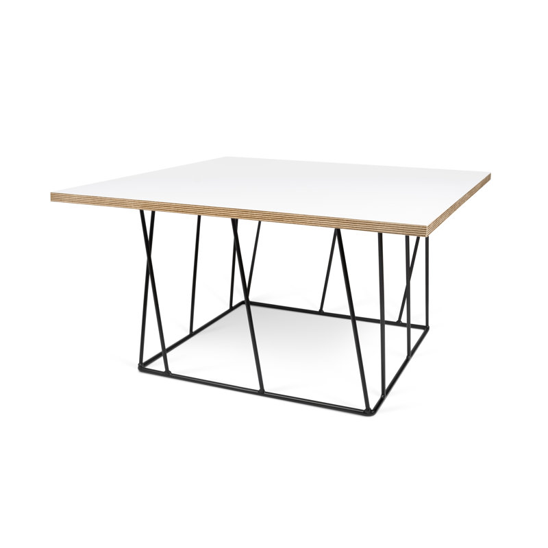 Cabrera Coffee Table, Black Lacquered Steel, Pure White