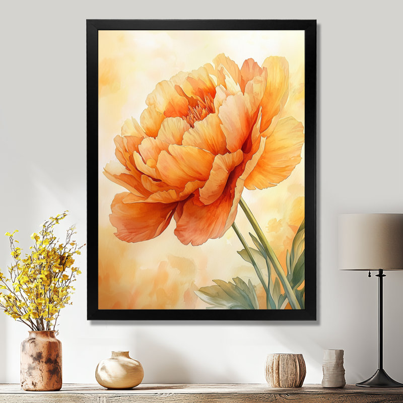 Beldin - salon d'art mural floral, Noir, noir, noir, noir, H 20 po x l 12 po, Reproduction encadrée d'une seule photo
