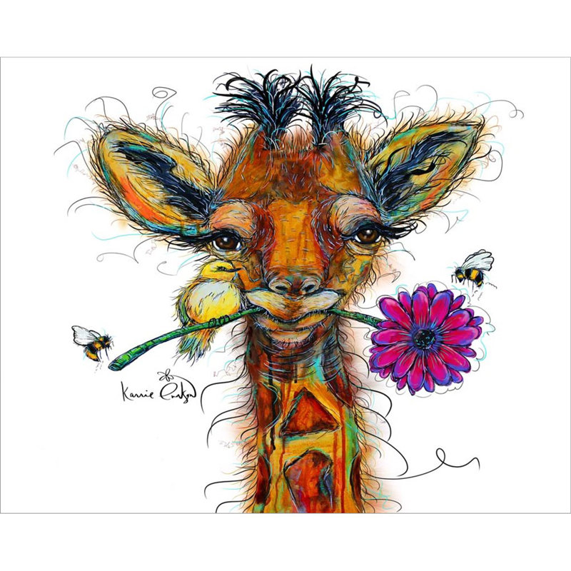 Girafe par Karrie Evenson - peinture encadrée