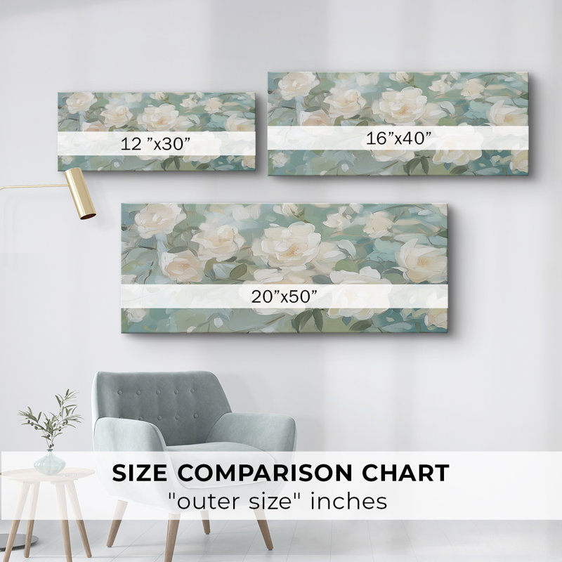 Botanical Series-CL XXIX- Toile tendue avec châssis - Prêt à accrocher, H 12 po x l 30 po