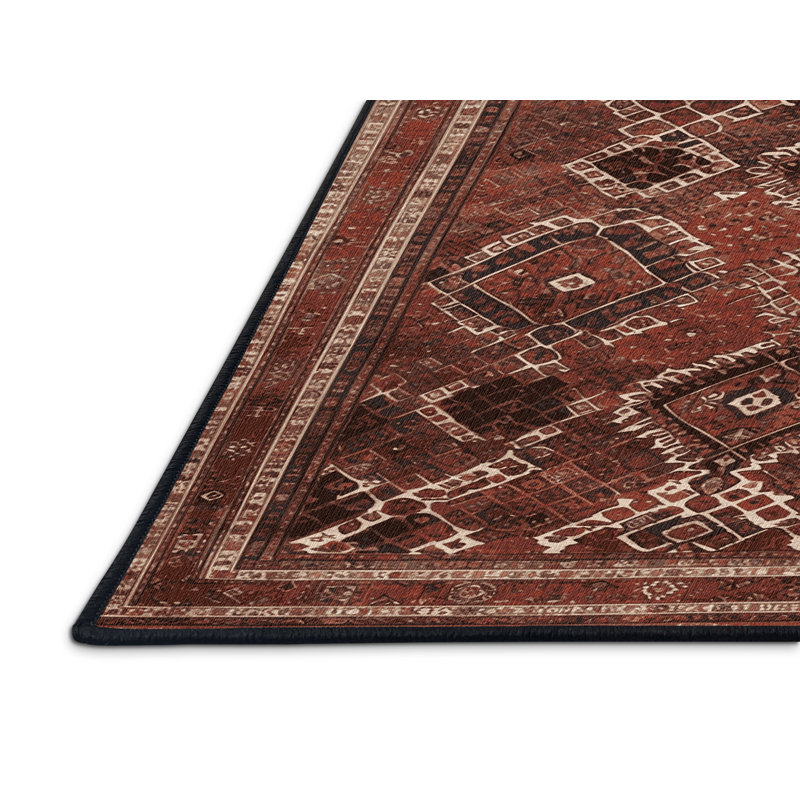 Machine Washable Persian Brown Area Rug, Square 4'