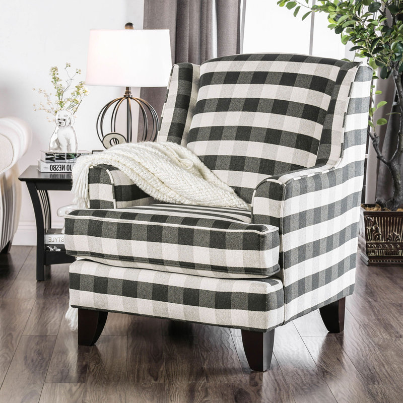 Chaise contemporaine l 32,4 ", rayée, Chenille noire / blanche