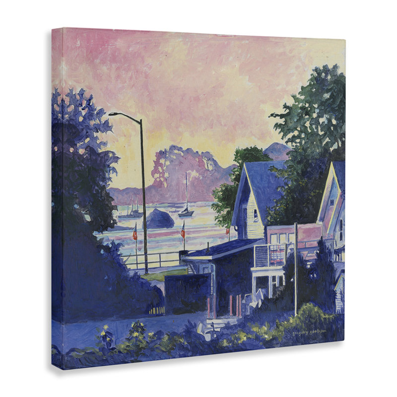Art mural sur toile Gloucester, maisons au crépuscule, design par Greg Gorham, H 30 po x l 30 po