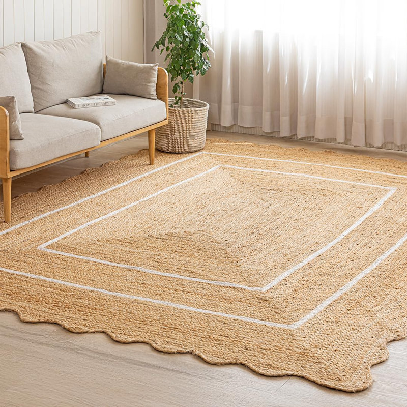 Wave Scalloped Christensen | 8' x 10' | Off White & Natural