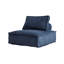 Chaise d'appoint Vico, conception modulaire sans accoudoirs, polyester rayé bleu doux