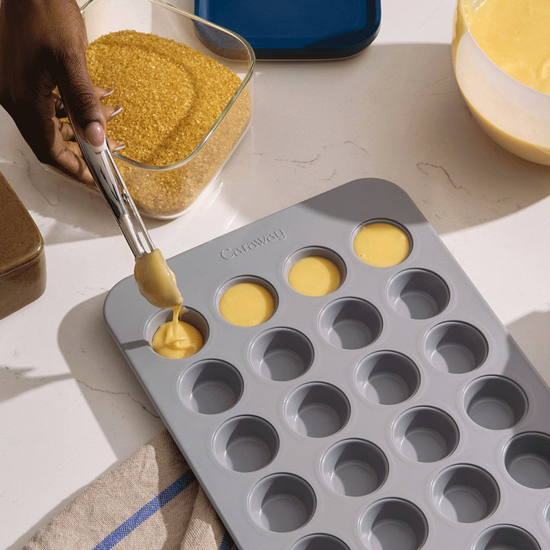 Caraway 24 Cup Mini Muffin Pan, Cream, Sage