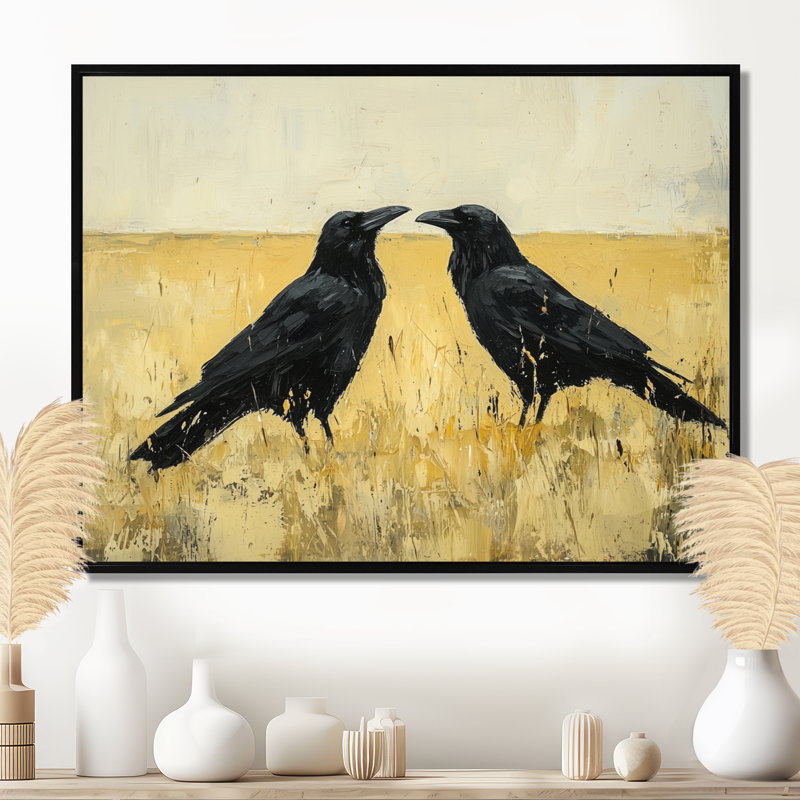 Ilva - Animals Large Wall Art, Black, Floater Framed, 16" H x 32" W