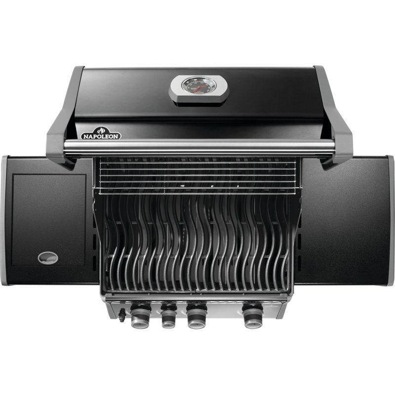 Rogue® 425 3-Burner Grill with Cast Iron Cooking Grids and Range Side Burner, Natural Gas