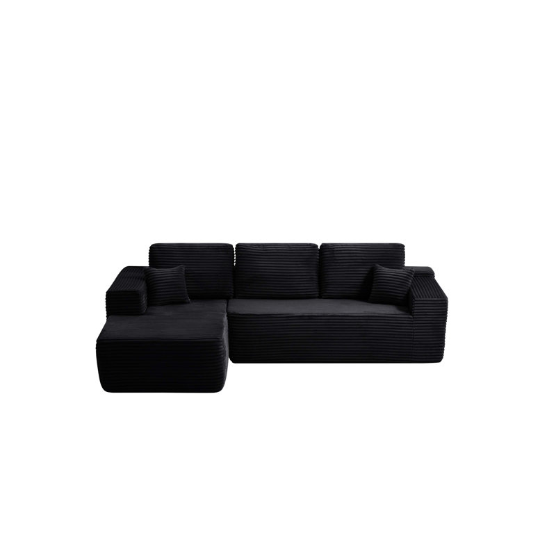 104" Cloud Sectional Sofa With L-Shape Chaise And Side Pockets, Modern Modular Design, Deep Seating, Upholstered Couch For Living Room/Bedroom, No Assembly Required (Plush Fabric), Left-Facing