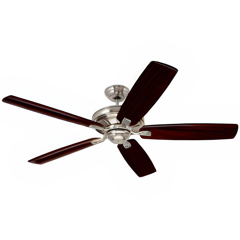 Carrera Grande Ceiling Fan, Brushed Steel, 60", Dark Mahogany