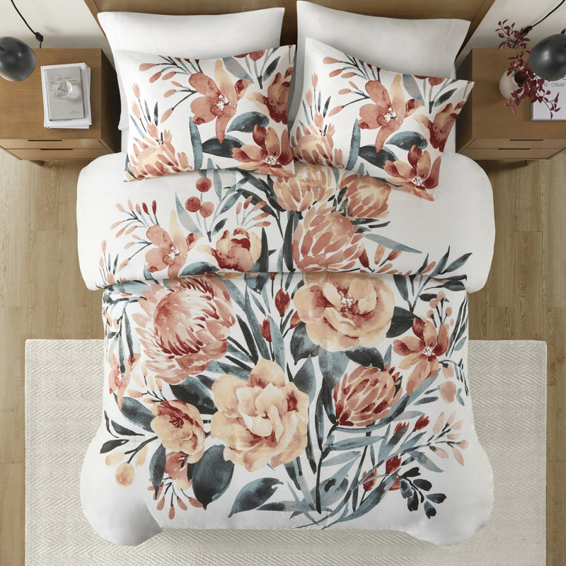 Housse de couette en coton à motif floral très doux et confortable