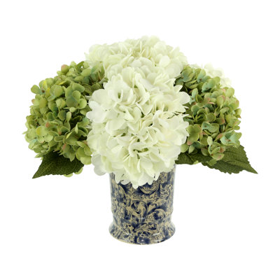 Hydrangea Arrangment In A Chinoiserie Vase