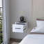 Table de chevet blanche flottante murale