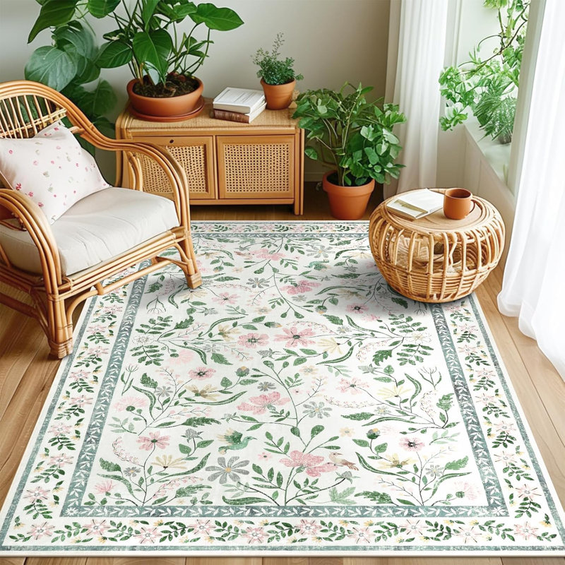 Living Room Floral Rug