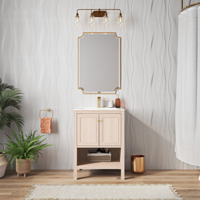 Château 24" Freestanding Bathroom Vanity Oak with Sink Top