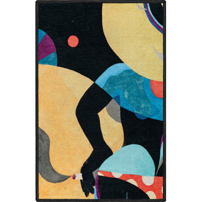 Tapis multicolore Well's Woven x Misha Tyutyunik, collection The Sunday Jungle