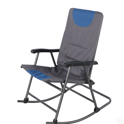 Fauteuil de camping à bascule pliant et surdimensionné avec accoudoirs rigides à dossier élevé pour l'extérieur, camp, patio