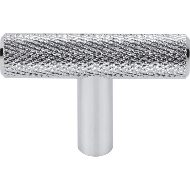 Prestwick T-Knob 2 Inch Brushed Satin Nickel, Polished Chrome