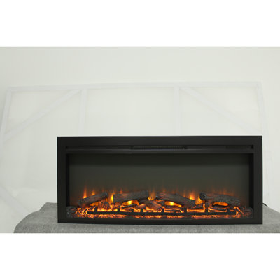 44 Inch Electric Fireplace For Wall Recessed, Remote, Flame, 1400W Heating, 5000 /H, 50000 Hours Led Source Life Recessed Heater 44", Heat, 11 Temperature Settings, Energy Saving