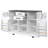 K&K 54.9" Kitchen Island With Drop Leaf, Power Outlet, Kitchen Storage Cart With 4 Door Shelves, Cross Barn Doors & Visual Glass Door, Rolling Kitchen Island On 4 Wheels For Kitchen, Dining Room,White-1854958399