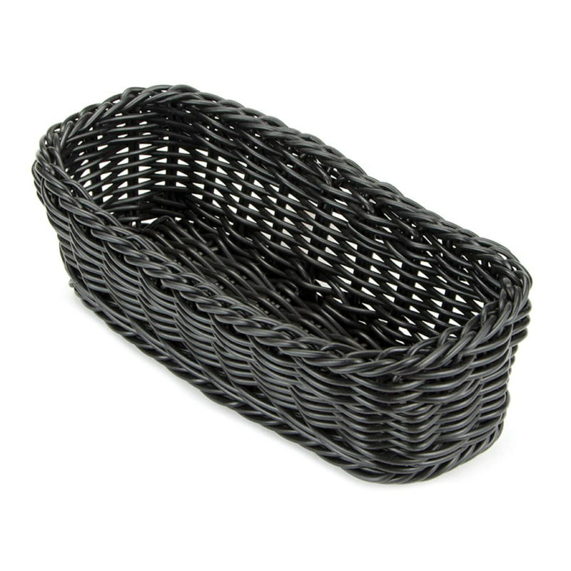 GET WB-1507-BK Panier à pain rectangulaire à tissage poly, 10 po x 4,75 po, noir, Noir