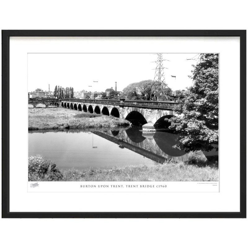 Burton Upon Trent, Trent Bridge C1960 - Single Picture Frame Print, 28cm H x 36cm W x 2.3cm D