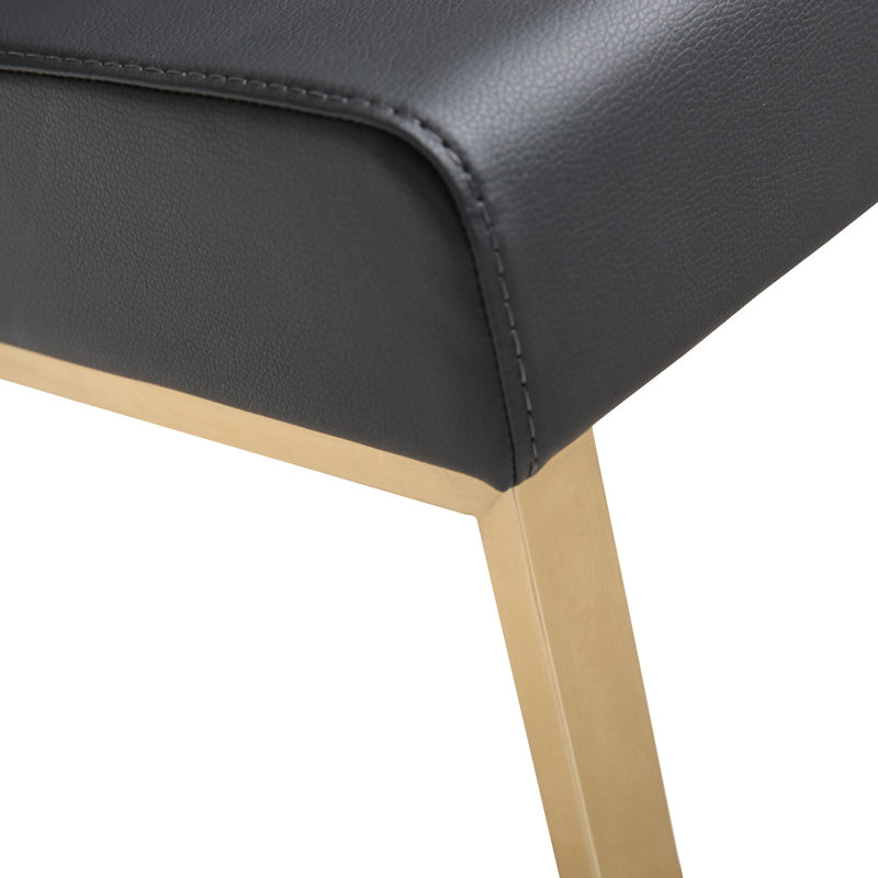 Upholstered Counter Stool with Metal Frame, 68.6cm, Black/Gold