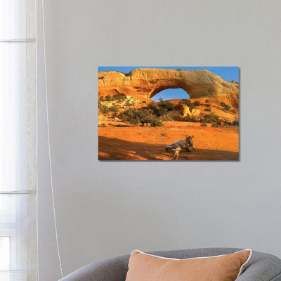 Wilson Arch WithA Span Of 91 Feet And Height Of 46 Feet Off  Highway 191 Made Of EntradaSandstone UT 1 Piece Wall Art on Canvas