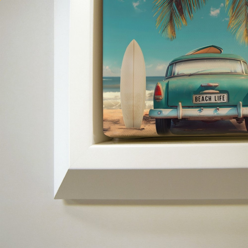 «Retro Beach» par CAD Designs - Impression sur toile, White, 24" H x 34" W