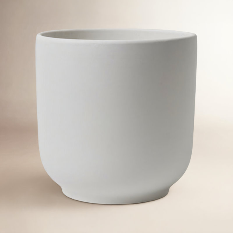 Pot de fleurs en céramique, H 11,25 po x l 11,75 po x P 11,75 po, Blanc