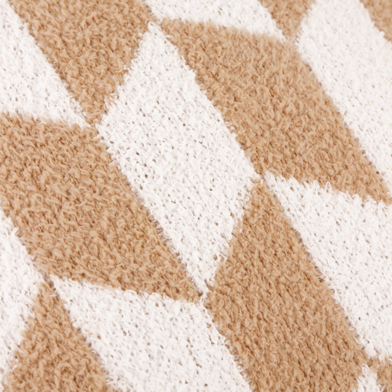 Olsen Geometric Square Cushion, Feather, Brown/Cream