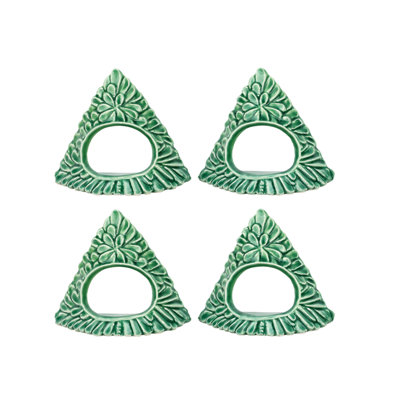 Lastra Holiday Green Figural Napkin Rings