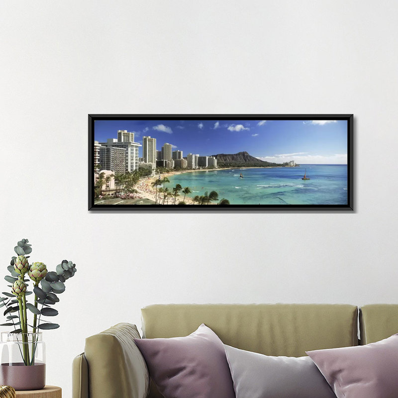 Coastal, 24" H x 72" W x 1.5" D, Black Framed Canvas