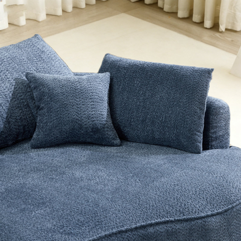 Canapé modulaire Boneless de 124,5 pouces, tissu chenille gris, sans assemblage requis, comprend 7 coussins, mousse haute densité pour un confort ultime