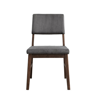2 chaises d'appoint en velours côtelé et noyer gris - coussins de siège et de dossier rembourrés, style scandinave, densité de mousse D24, revêtement en placage de bois, largeur de 19 po, profondeur de 17 po, capacité de poids maximale de 220 lb