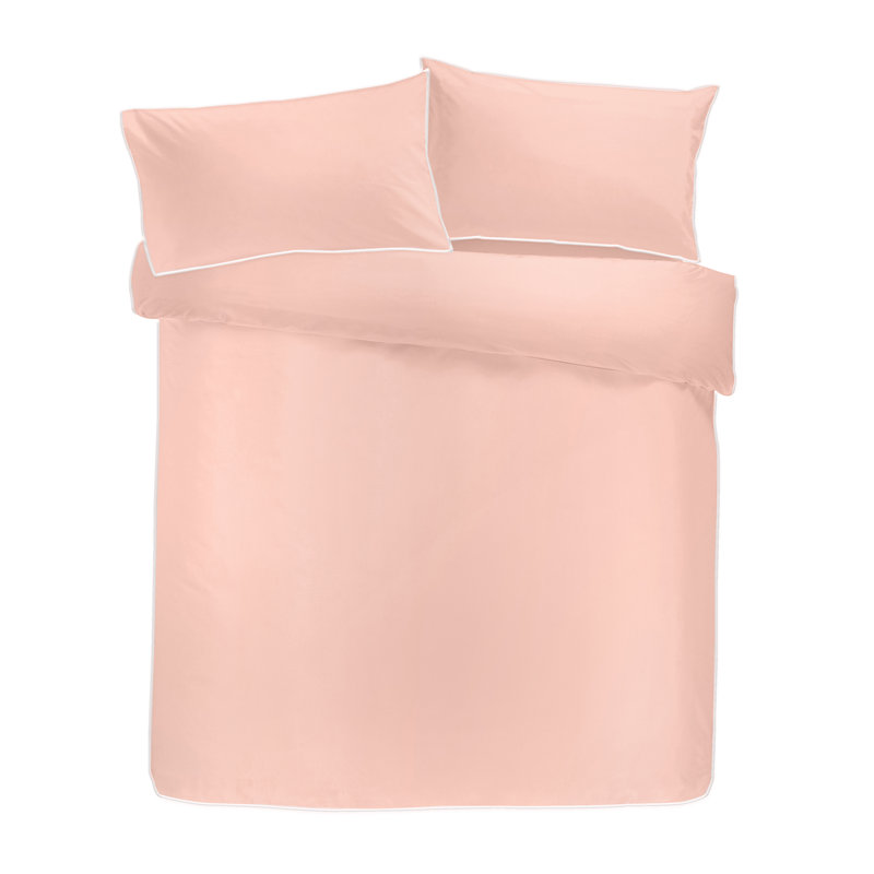 Cotton Duvet Cover with Pillowcases Included, Blush, King Duvet Cover + 2 Pillowcases
