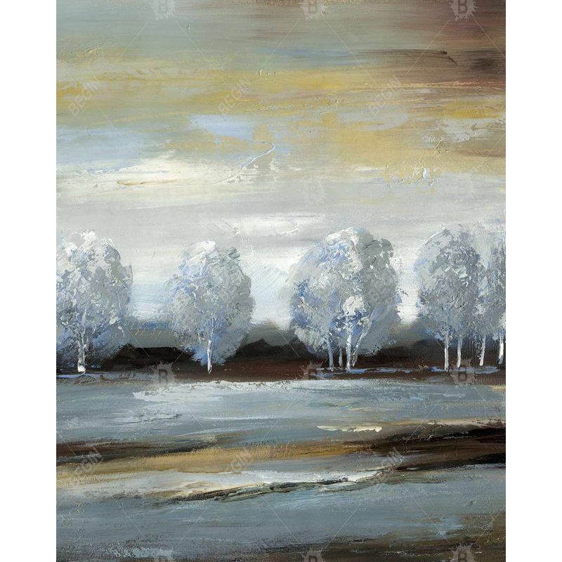 Gray Landscape Print On Canvas
