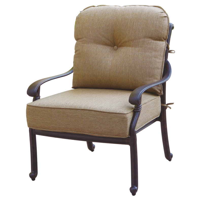 Chaise de patio avec coussin Nanafalia, Sésame