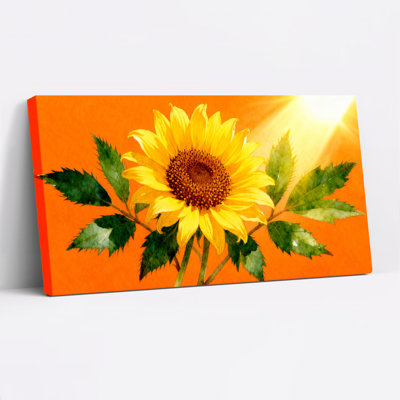 Ensemble de 1 tableau mural sur toile tendue représentant un tournesol