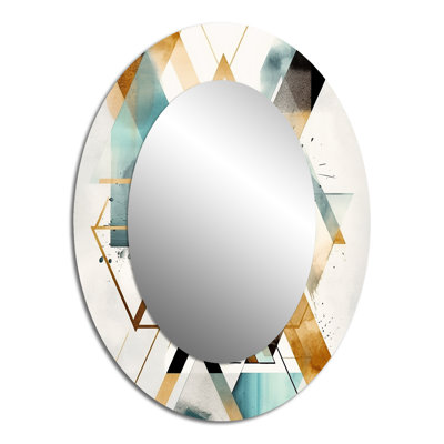 Miroir mural moderne vert ovale Boho IV