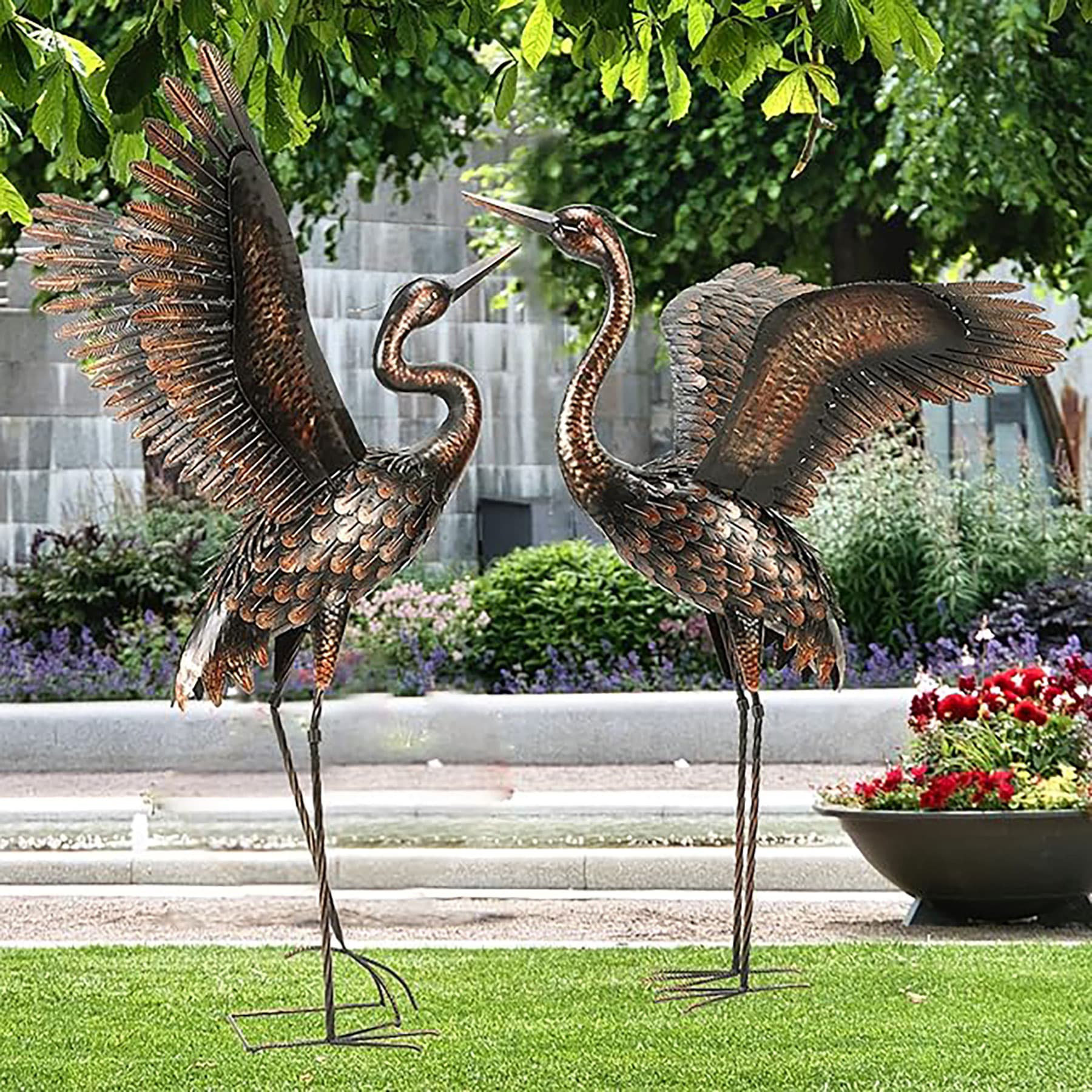 Arlmont & Co. Sunna Bird Animals Metal Garden Statue | Wayfair